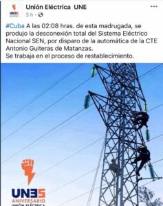 Caída del Sistema Electroenergético Facebook: UNE