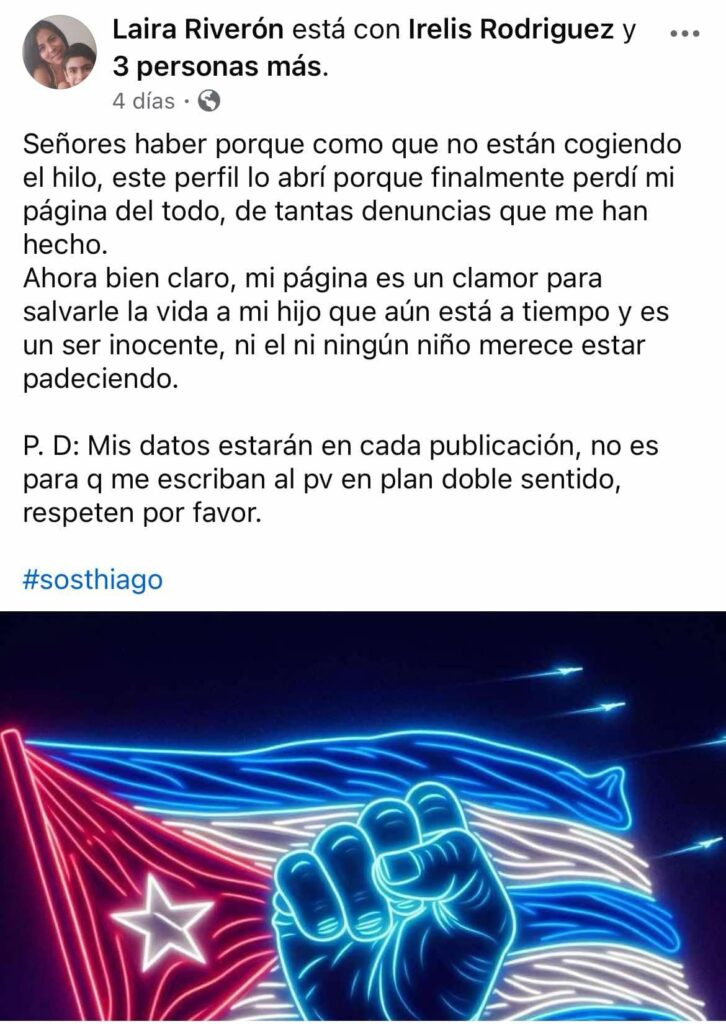 Captura de Facebook: Laira Riverón 